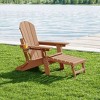 WestinTrends Malibu Folding Adjustable Adirondack Chair with Retractable Ottoman and Cup Holder, Weathered Wood - 2 of 4