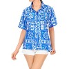LA LEELA Women's Button Down Blouses Casual Summer Beach Party Short Sleeve Floral Blouses Button Up Hawaiian Dresses for Women - 4 of 4