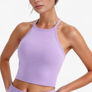 Anna-Kaci Active Women's High Neck Cropped Tank Top with Racer Style Straps and Seamless Fit for Active and Casual Wear - 1 of 4