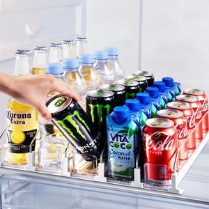 LunaLulinlk Drink Organizer for Fridge 5 Pack-White Automatic Pusher Glide,12oz 16oz 20oz-Soda Dispenser for Fridge-Holds up to 25 Cans - 1 of 4
