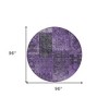 Eggplant Purple And Charcoal Patchwork Washable Indoor Outdoor Area Rug - 3 of 4