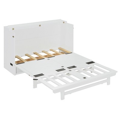 CLIHOME Queen Size Murphy Bed with Large Drawer, USB Ports and Outlets