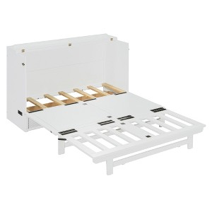 CLIHOME Queen Size Murphy Bed with Large Drawer, USB Ports and Outlets - 1 of 4