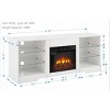 58" TV Stand Electric Fireplace With Glass Shelves,3D Fireplace TV Stand With USB Charging Television Table-Cuddlewood - 4 of 4