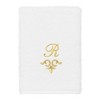 Linum Home Textiles 100% Turkish Cotton MONICA Gold Thread 2PC Embellished Washcloth Set - 2 of 3