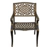 Ornate Traditional Mesh Lattice Aluminum Outdoor Dining Chair - Bronze - Oakland Living: Weather-Resistant Patio Seating - 2 of 2