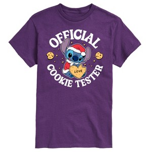 Men's - Lilo and Stitch - Christmas Official Cookie Tester Short Sleeve Graphic T-Shirt - 1 of 4