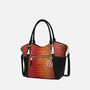 MKF Collection Janise Tote Bag with Croc Embossed Ombre Design and Gold Tone Hardware by Mia K - 1 of 4