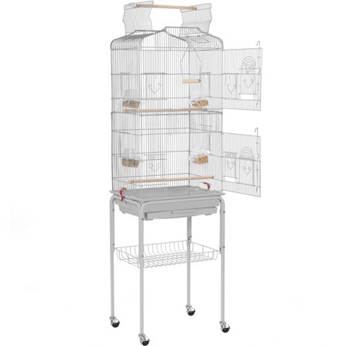 White bird store cage with stand