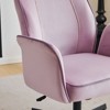 Karl Home | 28.5 inch White Velvet Dovetail Swivel Office Chair - 3 of 4