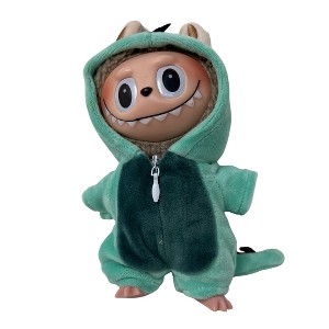 Two-Tone Green Spiked Dino Costume for 17.5 Labubu Dolls - 1 of 4