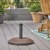Syemin Round Umbrella Base, Heavy Duty Outdoor Umbrella Base with Turning Knob, for Patio, Poolside, Brown, 19.68"*19.68“*14.75" - 4 of 4
