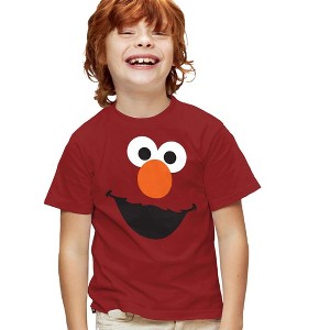 Boys' Short Sleeve Sesame Street Elmo Face T-Shirt - 1 of 4