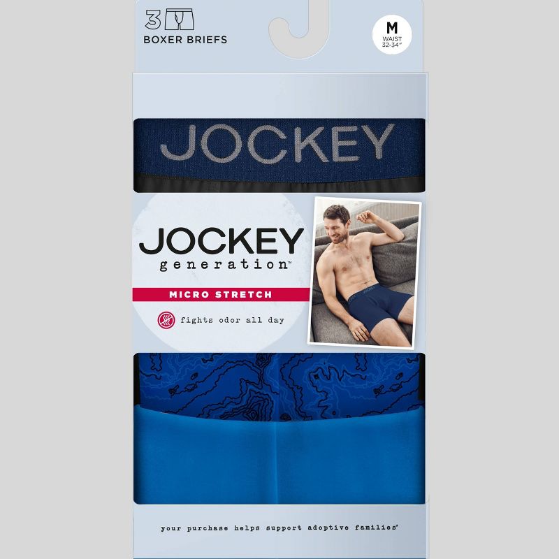 Jockey Generation™ Men's Microfiber Stretch 3pk Boxer Briefs - Blue, 6 of 8