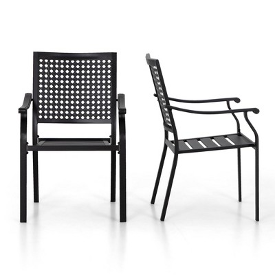 2pk Outdoor Metal Dining Chairs - Captiva Designs : Target