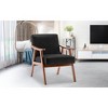 TOAOTBNBO Velvet Accent Chair with Extra-Thick Backrest, Mid-Century Armchair for Lounge Leisure Reading Chair with Solid Wood Legs - 2 of 4