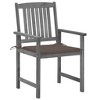 vidaXL Patio Chairs 4 Pcs - Solid Acacia Wood Gray Outdoor Chairs with Taupe Cushions - 3 of 4
