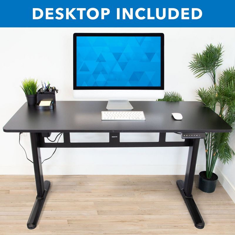 Mount-It! Electric Standing Desk With Tabletop | 55.1" x 23.6" | Motorized Sit Stand Desk With Memory Control Panel, Height Adjustable Powered Desks, 4 of 10