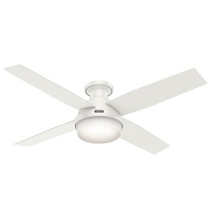 Hunter Fans 52" Dempsey Lighted Ceiling Fan Fresh White Finish with Integrated LED and Handheld Control - 1 of 1