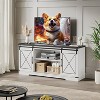 TV Stand - Entertainment Center with Storage Cabinets, Sliding Barn Doors, Mid Century Modern Media TV Console Table for Living Room Bedroom - 3 of 4
