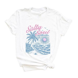 Simply Sage Market Women's Salty Soul Beach Short Sleeve Graphic Tee - 1 of 3