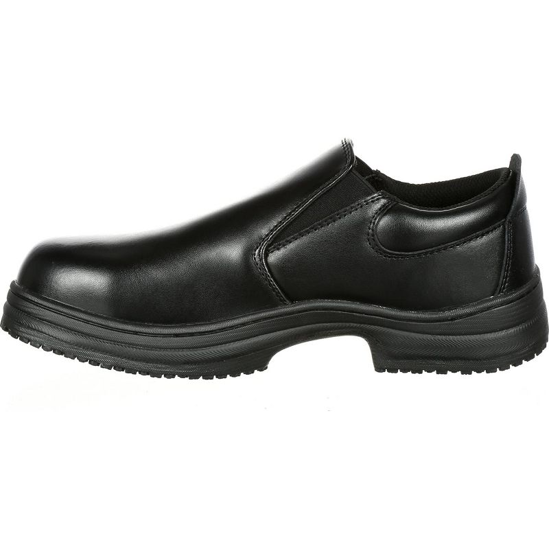 Men's SlipGrips Steel Toe Slip-Resistant Slip-On Work Shoe, SG7437, Black, Size 12, 5 of 8