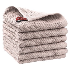 Unique Bargains Cotton Solid Lint Free Kitchen Towels 6 Pcs - 1 of 4