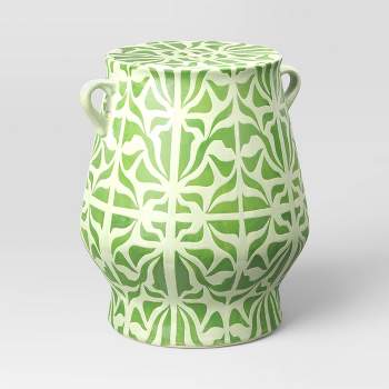 Ceramic Round Garden Patio Accent Table Green - Opalhouse™ designed with Jungalow™