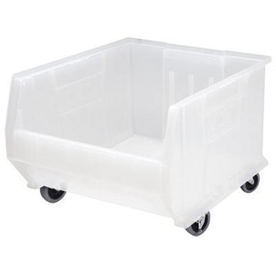 Quantum Storage Systems Hulk 24" Container, Mobile, 23-7/8"L X 18-1/4"W X 15"H, Stackable, Polypropylene, Clear, Made In Usa