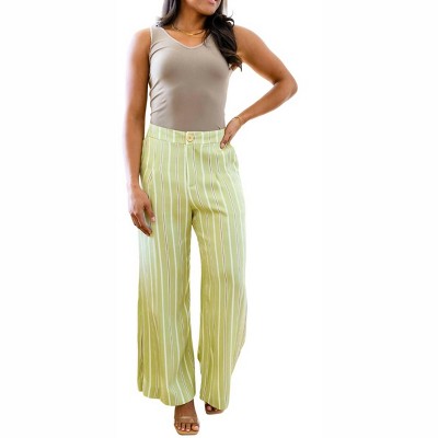 Women's Never Underrated Striped Wide Leg Trousers - RAE MODE