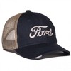 Adult Ford Logo Tea Stained Worn Pre-Curved Adjustable Trucker Hat - 3 of 4