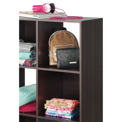 Espresso Stackable 9-Cube Organizer for Versatile Storage
