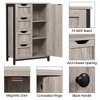 Yaheetech 32.5" Height Wooden Bathroom Floor Cabinet Side Storage Organizer Cabinet, Gray - 4 of 4