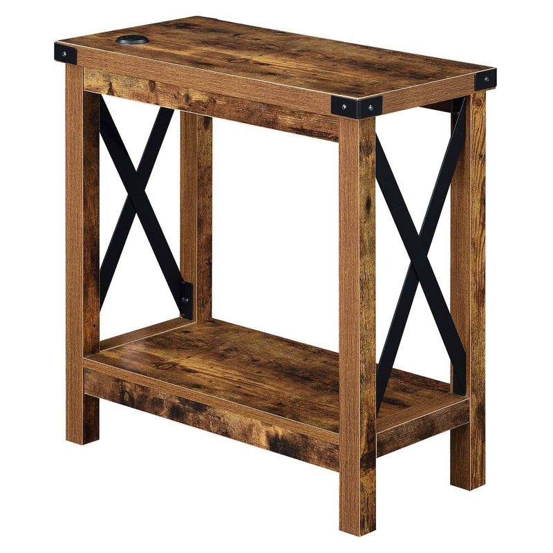 Durango Chairside Table with Charging Station and Shelf - Breighton Home, 1 of 7