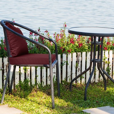 Jujube Red Waterproof Polyester Outdoor Chair Cushion Set