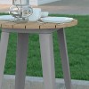 Emma and Oliver Indoor/Outdoor Bar Top Table, 23.75" Round All Weather Poly Resin Top with Steel base - 4 of 4