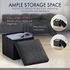 Ornavo Home Collapsible Square Small Storage Ottoman - 12 Inch - 3 of 4