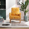 CAVINAS 26.8"W Modern Boucle Rocking Chair, Upholstered Accent Rocker with Side Pocket, High Back & Wooden Base - 3 of 4