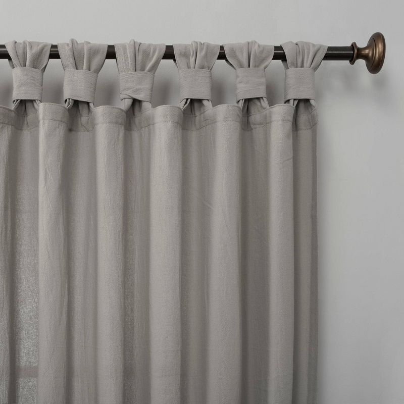 Washed Cotton Twist Tab Light Filtering Curtain Panel - Archaeo, 3 of 15