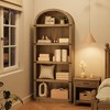 Bookcase with Doors Arched Bookshelf 71.65in Tall Bookcase Farmhouse Cabinet with Shelves Wooden Bookshelves for Home Office, Living Room - 4 of 4