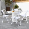 Folding Chairs with Padded Seats for Outdoor & Indoor, Portable Stackable Seat with Metal Frame for Home, Office, Party Black - 2 of 4