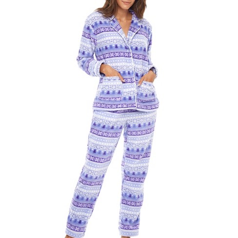 ADR Women's Plush Fleece Pajama Bottoms with Pockets, Winter PJ Lounge  Pants Pastel Christmas 2X Large