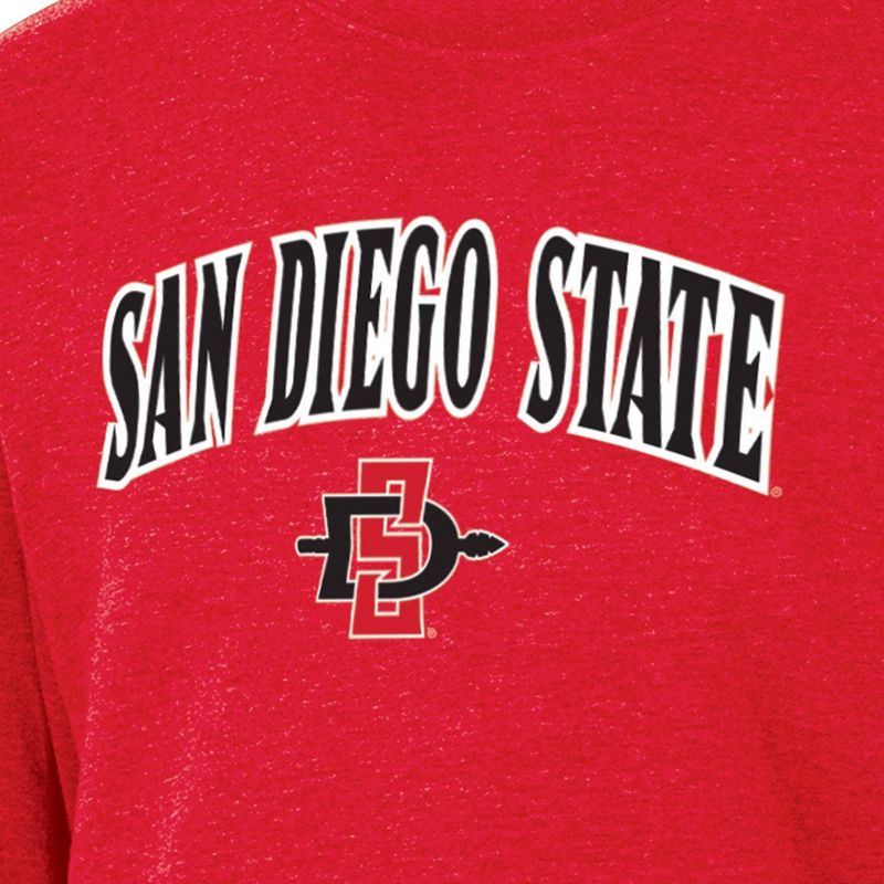 NCAA San Diego State Aztecs Men&#39;s Heathered Crew Neck Fleece Sweatshirt, 3 of 4