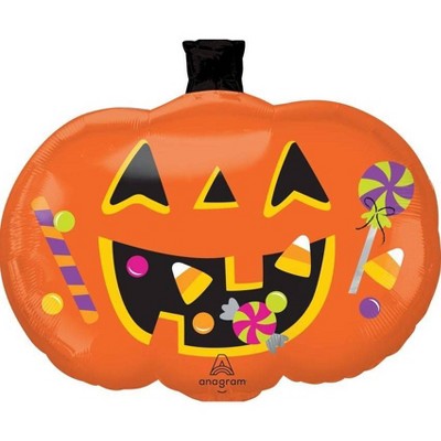 Anagram Pre-Inflated Helium Pumpkin Foil Supershape Balloon