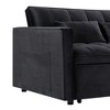 Resenkos 54 Inch Adjustable Backrest Sofa, Sofa Bed, Futon Sofa with Double Armrest and Pouch, Variable Bed for Living room, Bedroom, Gray - 3 of 4
