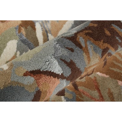 Dafney Multi-Color Floral Wool and Viscose Accent Rug