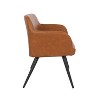 44" Daniella Industrial Bench Steel/Faux Leather Black/Camel - LumiSource: Mid-Century Modern, 500lb Capacity, Oval Shape - 2 of 4