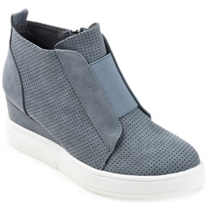 Journee Women's Clara Medium and Wide Width Wedge Sneakers - 1 of 4
