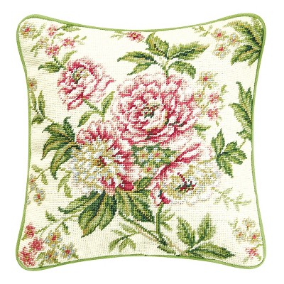 C&F Home 14" x 14" Pink Brianna Needlepoint Pillow