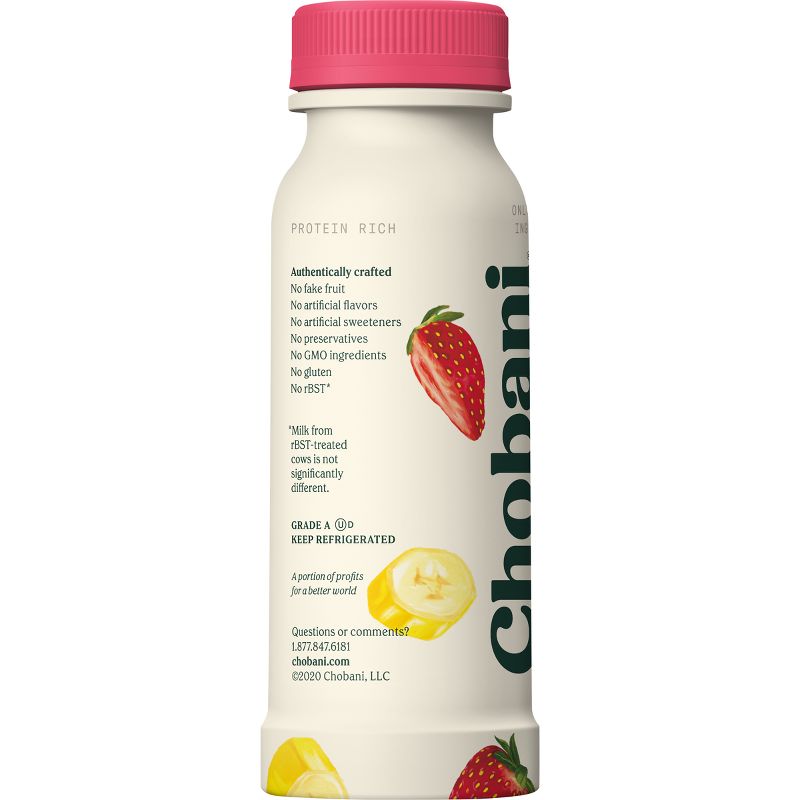 Chobani Strawberry Banana Greek Style Yogurt Drink - 7 fl oz, 3 of 12